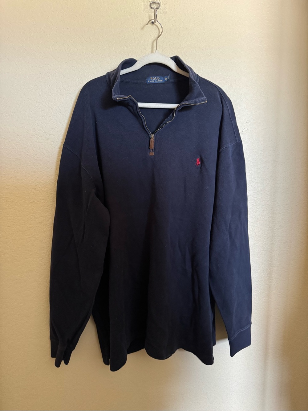 Polo by Ralph Lauren Half Zip Pullover Sweater Sz 2XL Tall Navy Blue